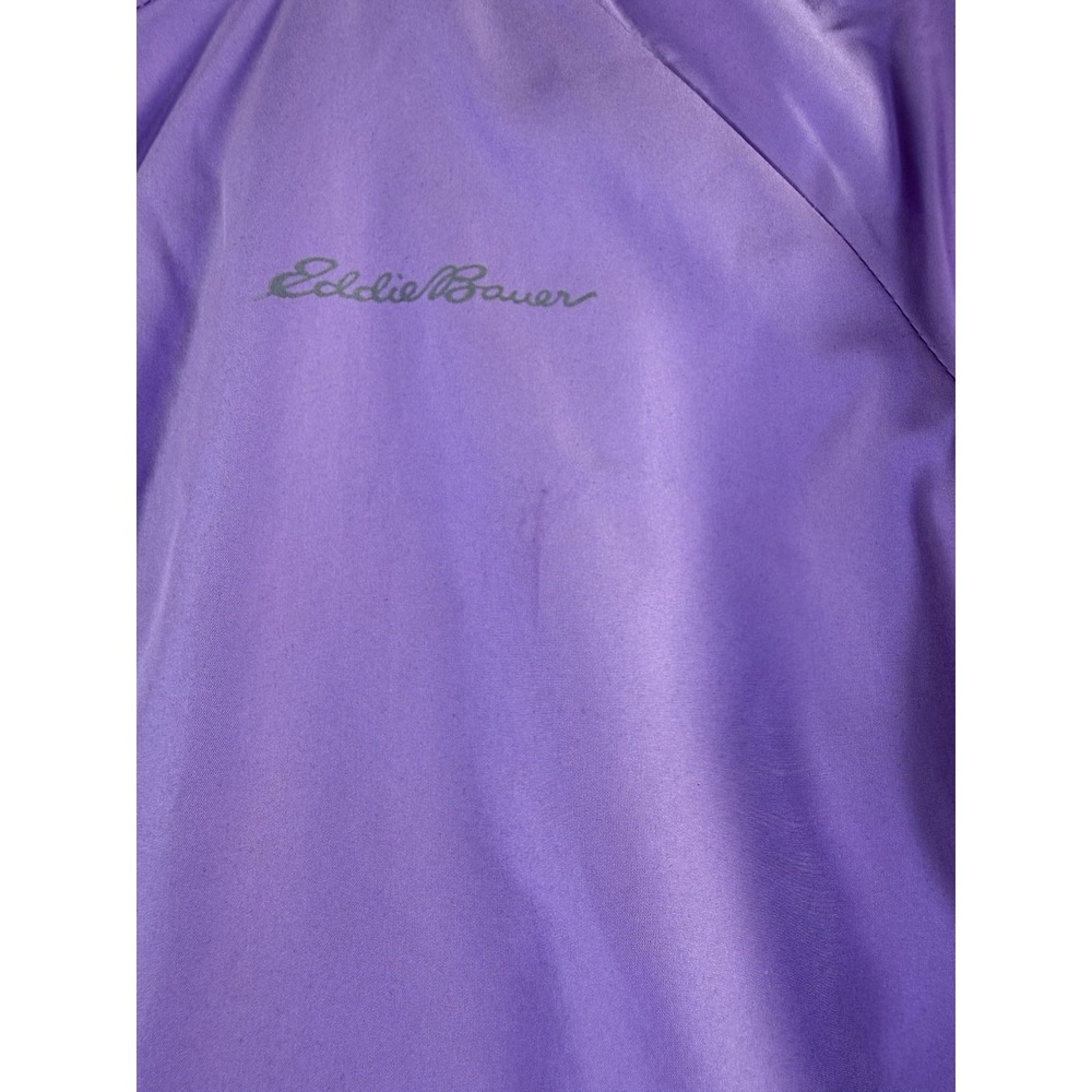 Eddie Bauer Girls Reversible Windbreaker/Fleece Hooded Jacket Size L Purple/Teal - Picture 11 of 14